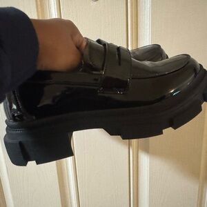 Yetier Patent Leather Chunky Heel Loafers
